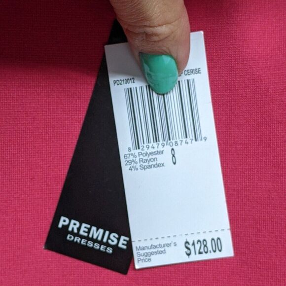 Premise Dresses Ponte Women 8 Off Shoulder Look Sheath Career Dress Pink **NEW** - Picture 3 of 6